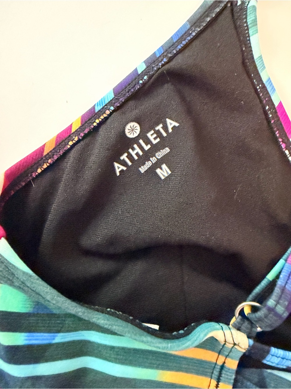 Athleta Multicolor Striped Swim Top with Crisscross Straps - Picture 5 of 7